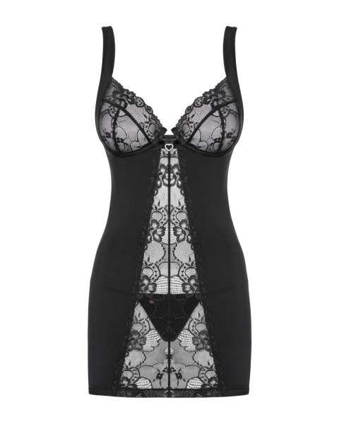 Koszulka Heartina Chemise Czarna + stringi GRATIS! Obsessive Koszulka Heartina Chemise Czarna + stringi GRATIS! Obsessive