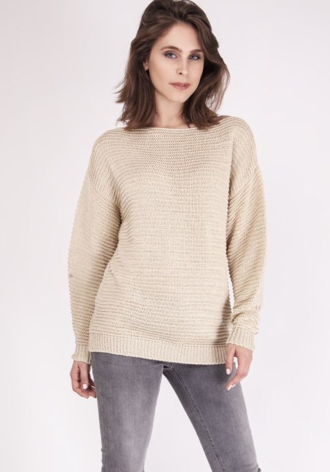 Sweter Beatrix SWE 097 Beżowy MKMSwetry Sweter Beatrix SWE 097 Beżowy MKMSwetry