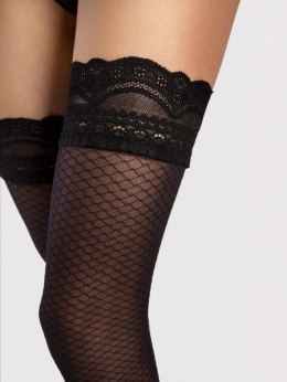 Pończochy samonośne Dolcezza 20 Den Black 3 Fiore