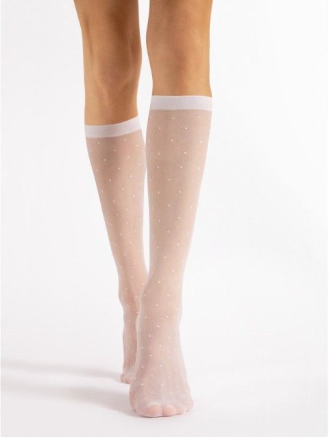 Podkolanówki Quebec 15 Den White Fiore Podkolanówki Quebec 15 Den White Fiore