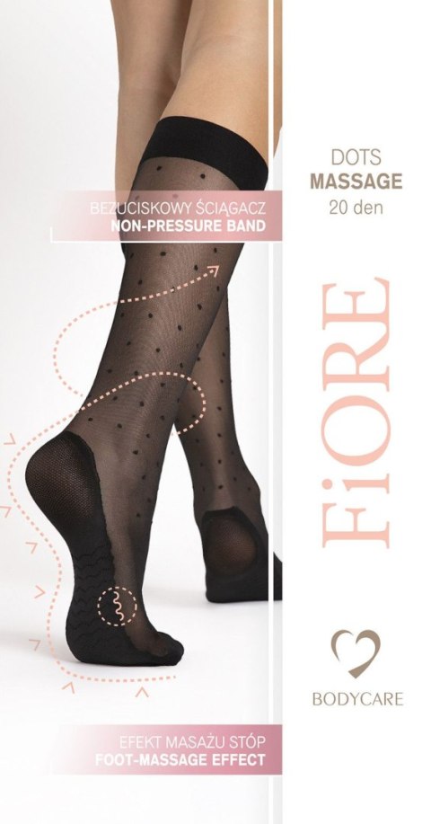 Podkolanówki Dots Massage 20 Den Black Fiore Podkolanówki Dots Massage 20 Den Black Fiore