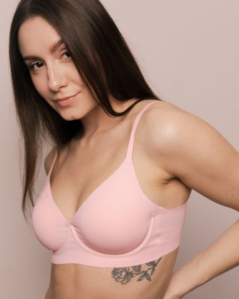 Biustonosz Simple t-shirt Bra Różowy Julimex
