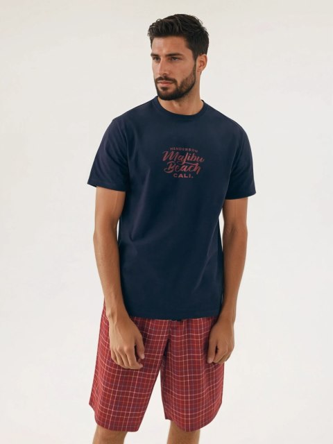 Piżama Dash 42622-59X Granatowo-Czerwona Henderson