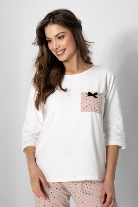 Piżama Eliza Ecru-Powder Pink L Piżama Eliza Ecru-Powder Pink L