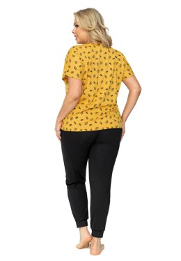 Piżama Queen Plus Size Musztardowy 52
