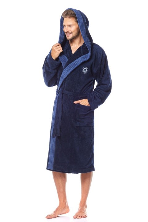 Szlafrok George Dark Blue Dark Blue XL L&L Szlafrok George Dark Blue Dark Blue XL L&L