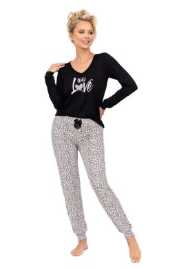 Piżama Pantera Long Black Black 38 Donna