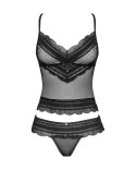 Komplet Ivannes top & thong Czarny Czarny L/XL Obsessive Komplet Ivannes top & thong Czarny Czarny L/XL Obsessive