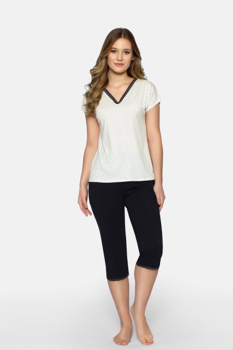 Piżama Cleo-P Ecru Ecru-Czarny XL Babella