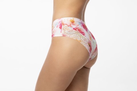 Figi Peony Cheekie Brasil Biały w kwiaty XL Julimex Figi Peony Cheekie Brasil Biały w kwiaty XL Julimex